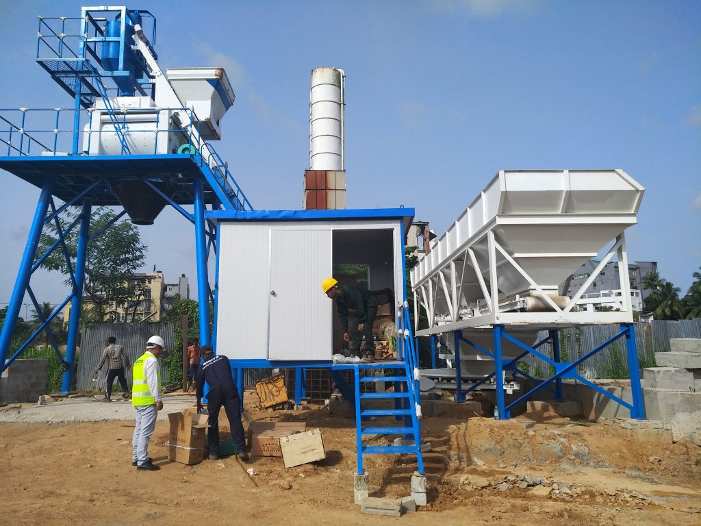 Stationary concrete batching plants