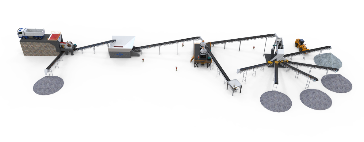 150 tph stationary type gravel crushing plant