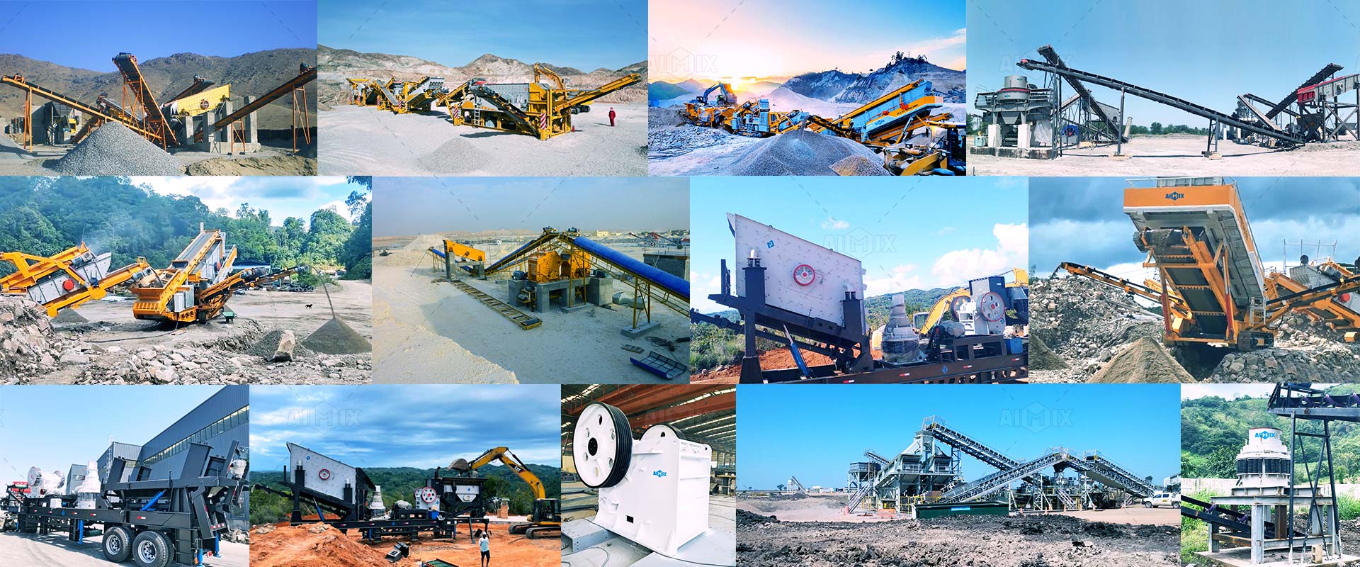 AIMIX stone crusher and screening plant