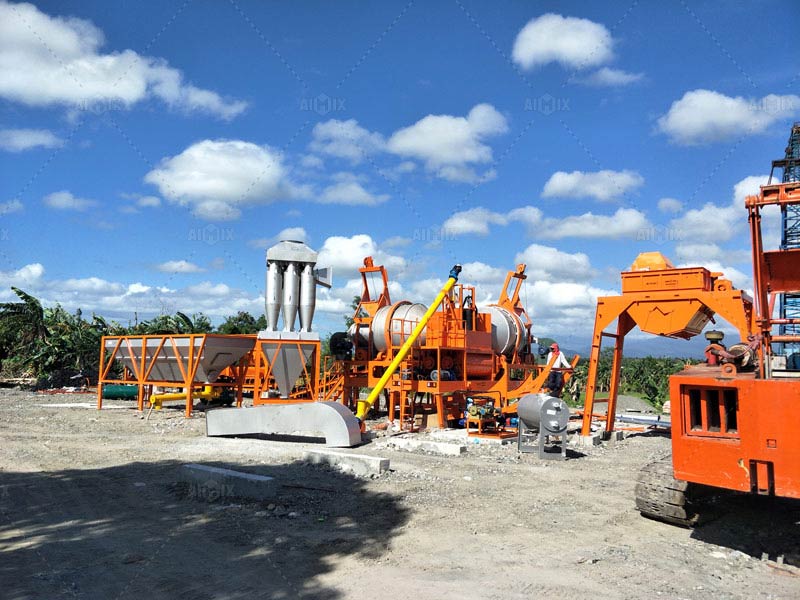 asphalt batch mix plant on production